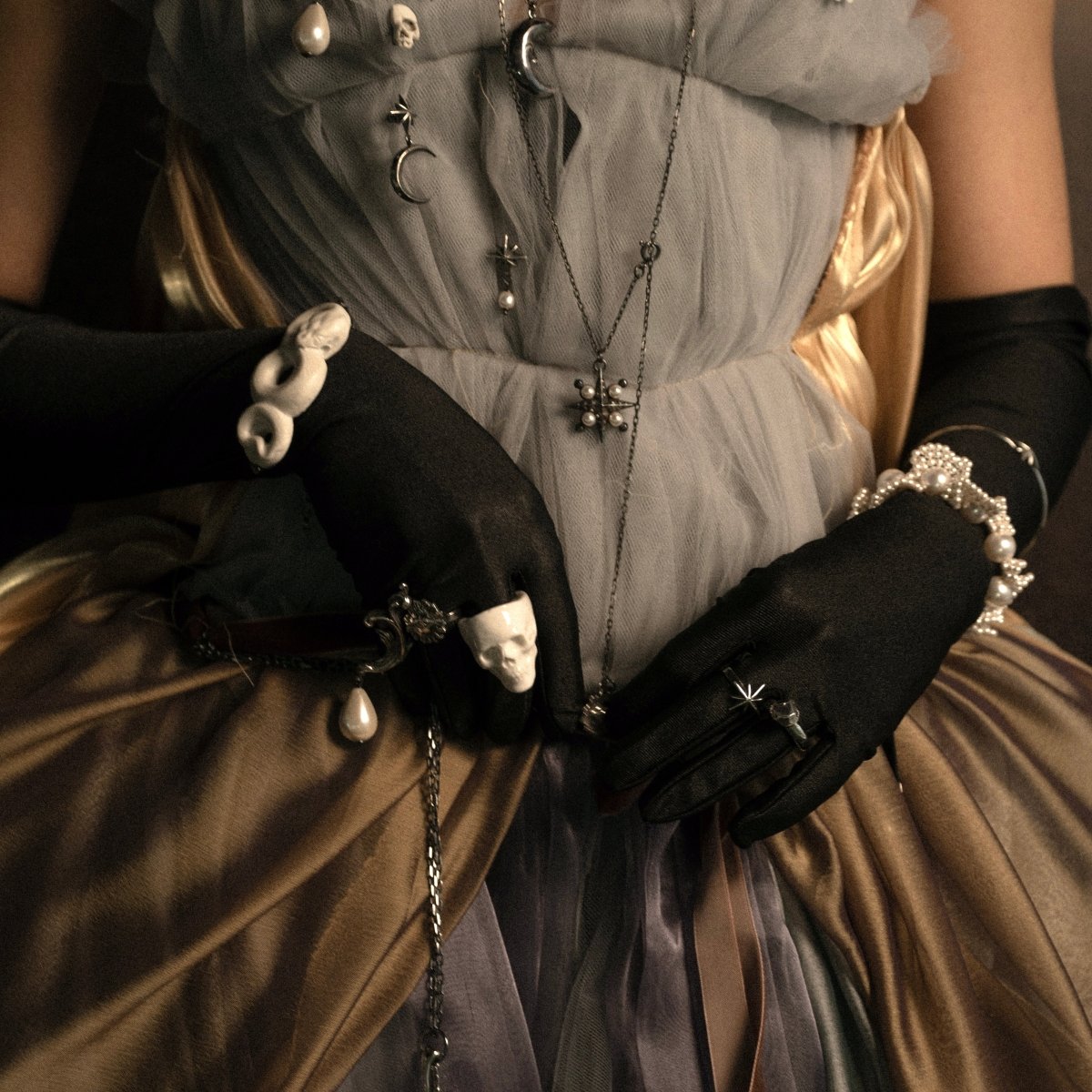 Pearl Lace bracelet - featured on a model in  Macabre Gadgets ad campaign