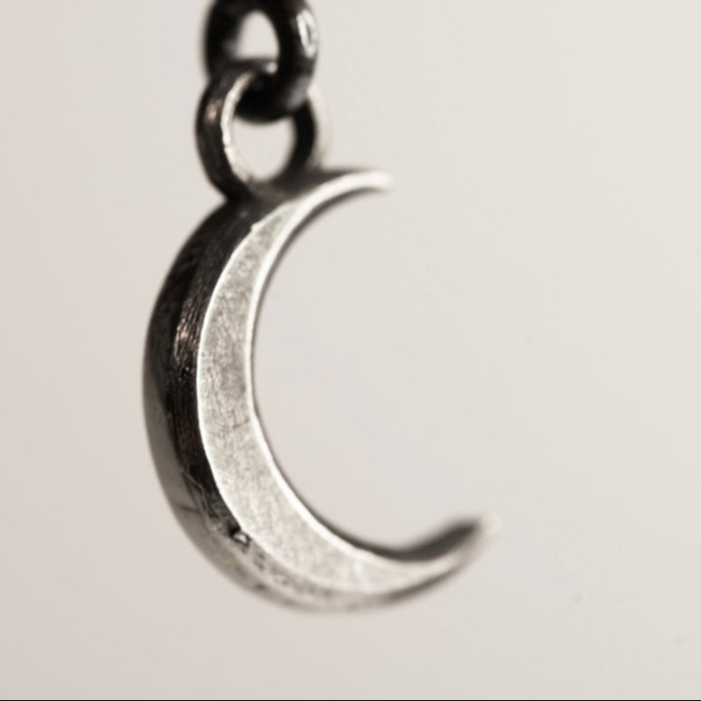 Selene Moon pendant - close up of tiny moon detail