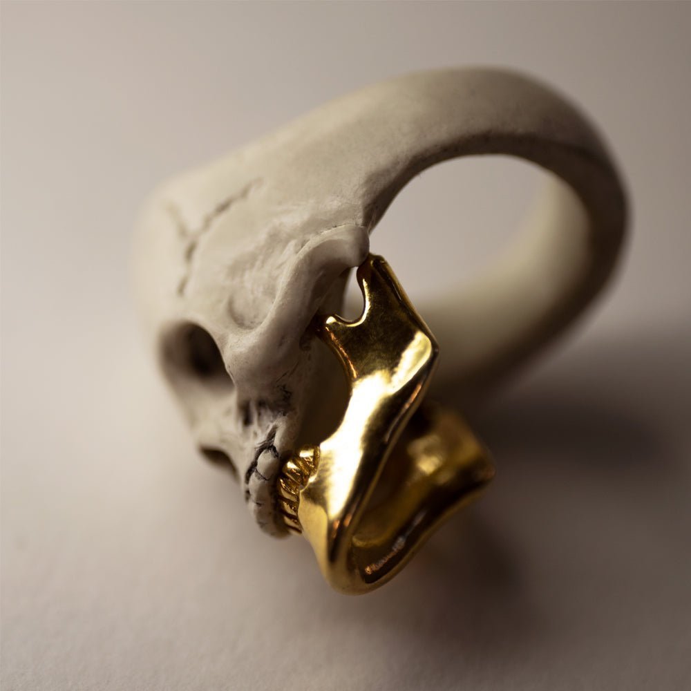 Silver Jaw Skull ring - Macabre Gadgets