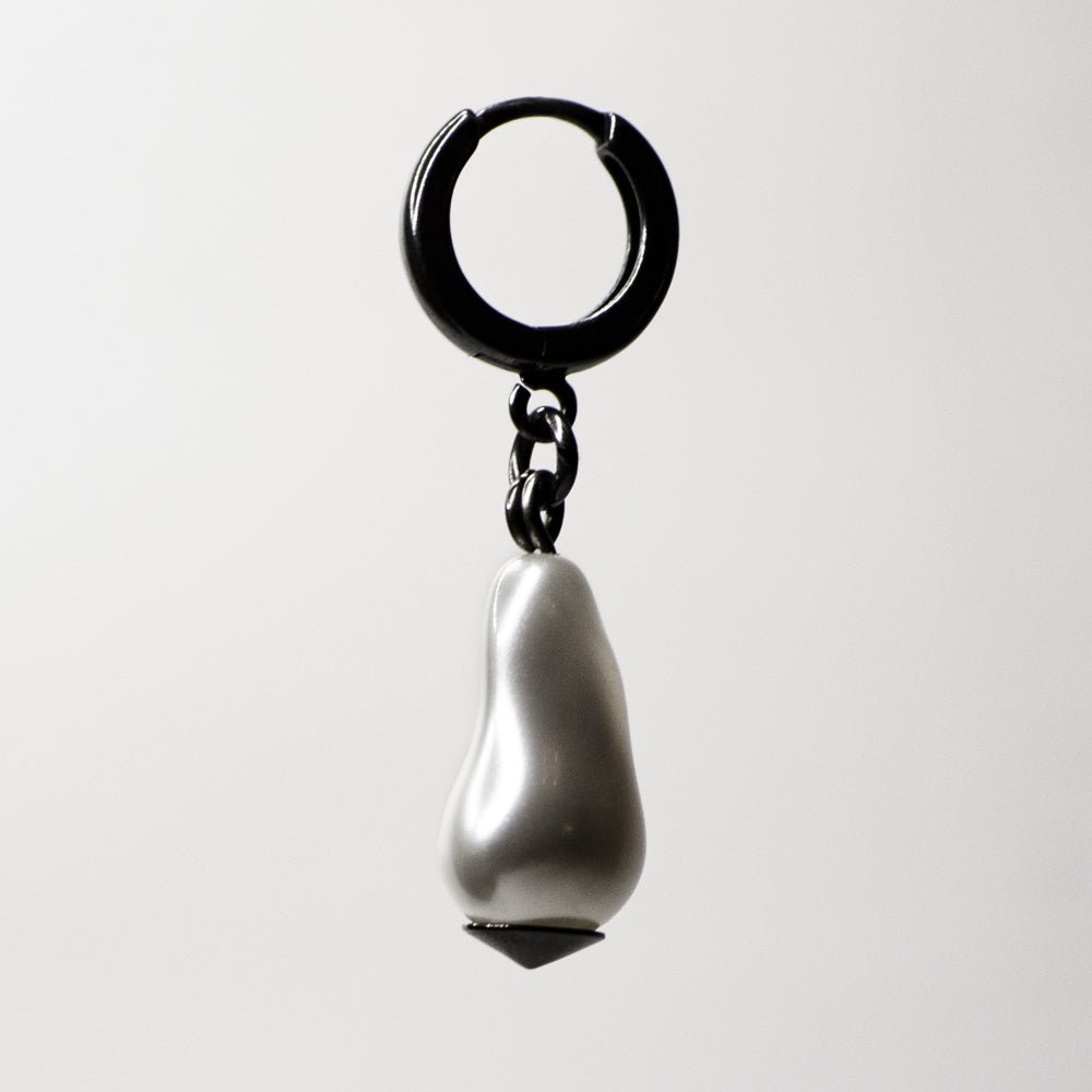Baroque Pearl Drop earring - sterling silver hoop earring with tear drop pearl dangle