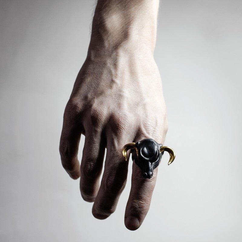 BLACK MINOTAUR RING - final sale - Macabre Gadgets Store