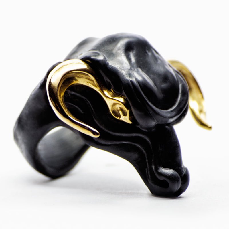 BLACK MINOTAUR RING - final sale - Macabre Gadgets Store