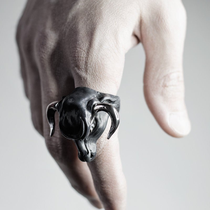 BLACK MINOTAUR RING - final sale - Macabre Gadgets Store