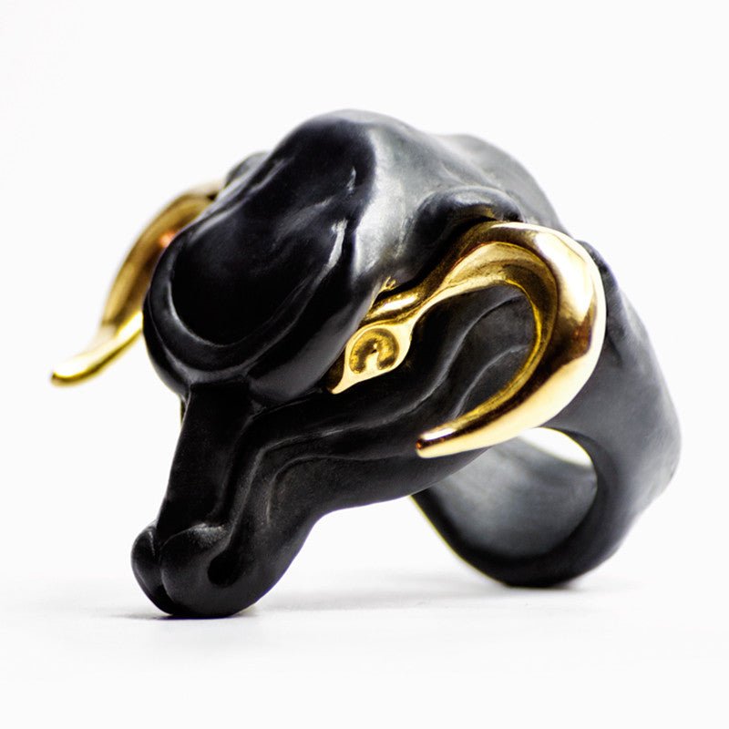 BLACK MINOTAUR RING - final sale - Macabre Gadgets Store