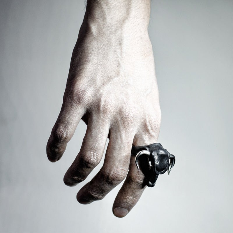 BLACK MINOTAUR RING - final sale - Macabre Gadgets Store
