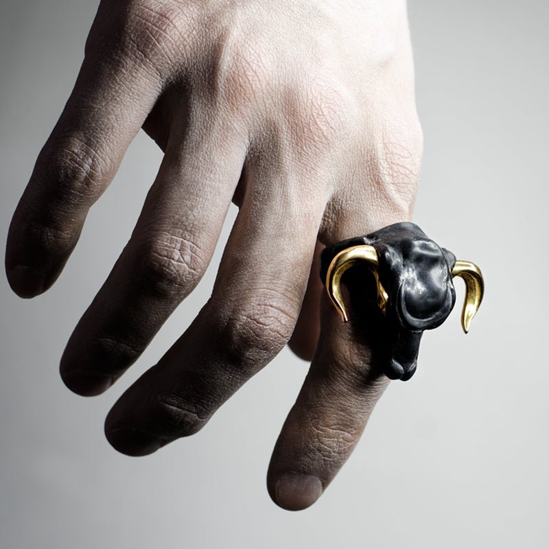 BLACK MINOTAUR RING - final sale - Macabre Gadgets Store