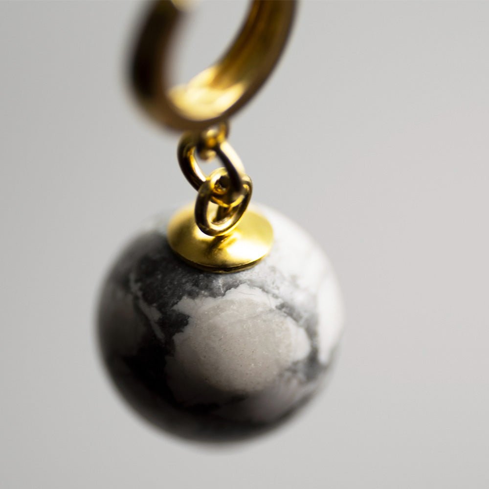 MARBLE SPHERE EARRING - Macabre Gadgets Store