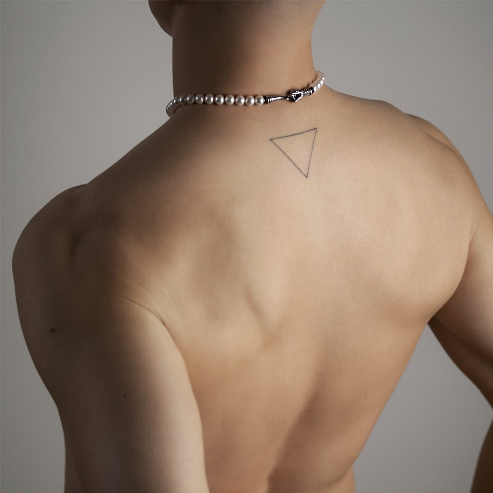 Ophidian Snake Choker on a male model, view from the back