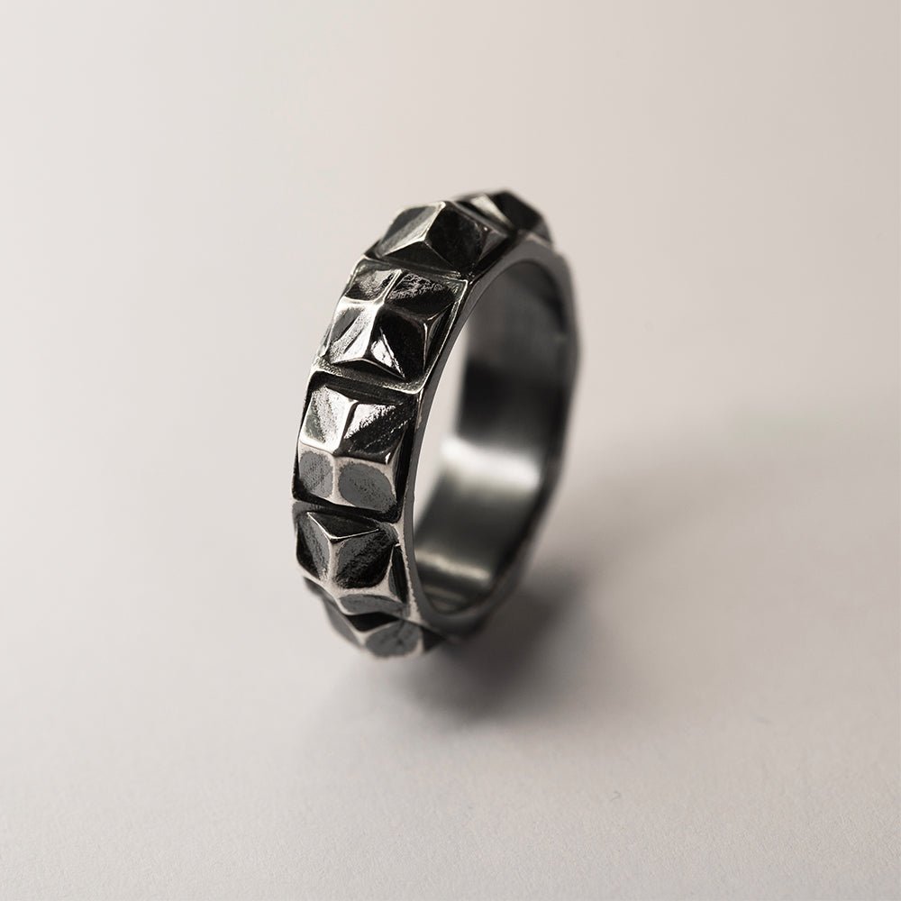 Dragon Scales ring side view on white background