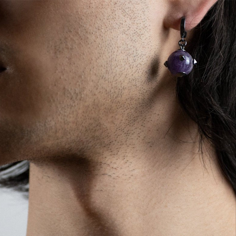 THISTLE AMETHYST EARRING - Macabre Gadgets Store