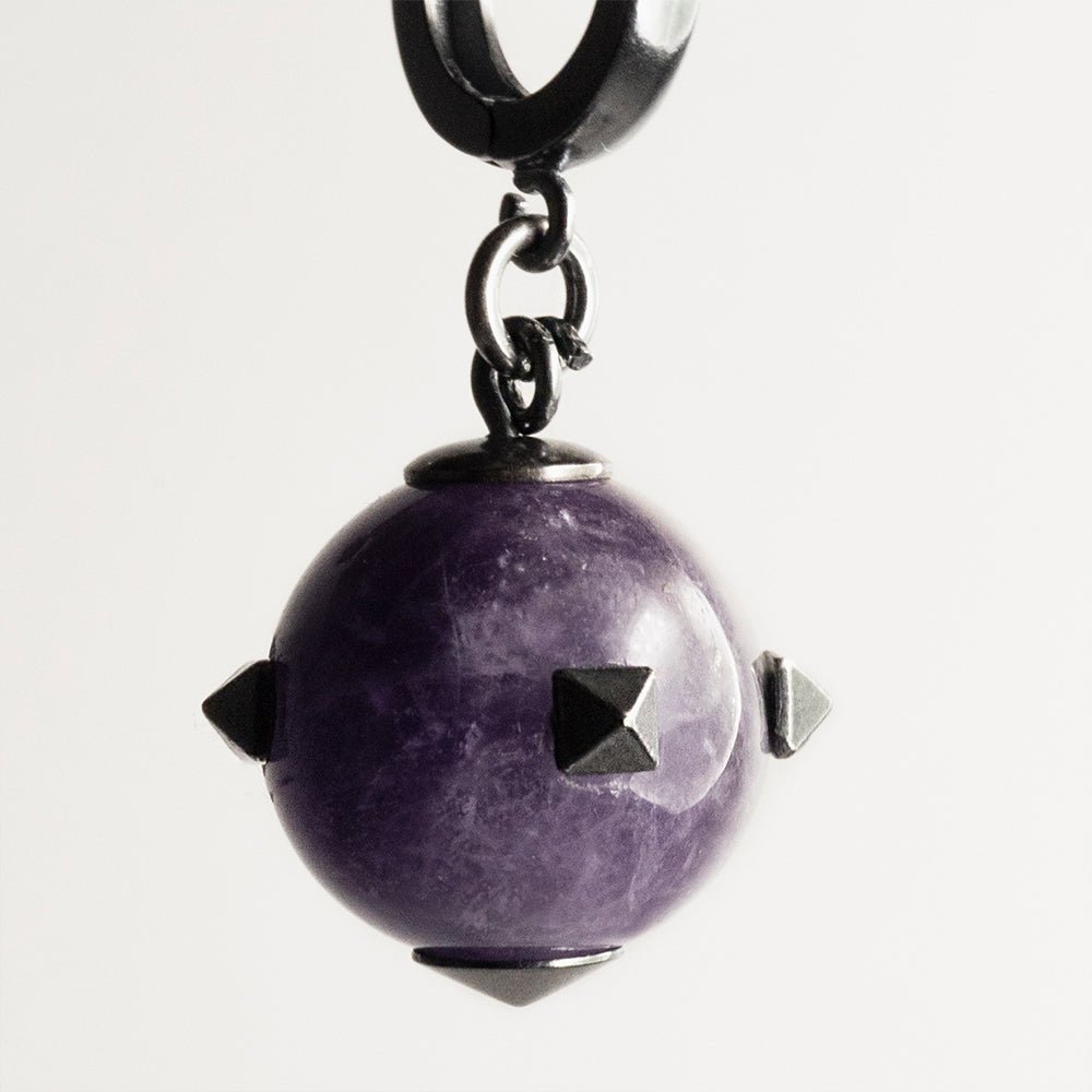 THISTLE AMETHYST EARRING - Macabre Gadgets Store