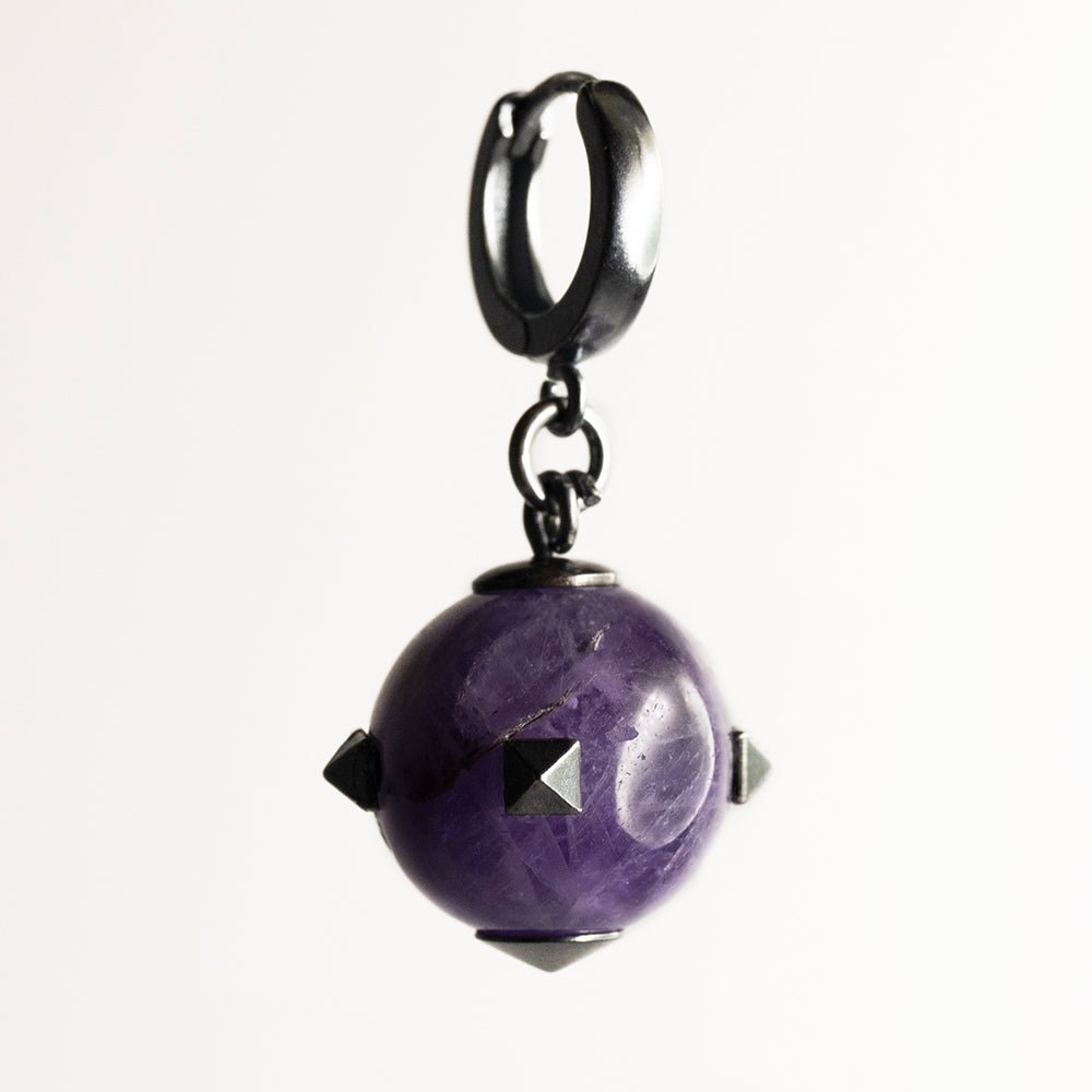 THISTLE AMETHYST EARRING - Macabre Gadgets Store
