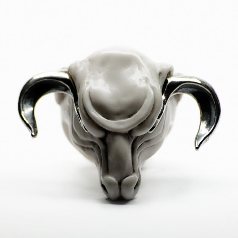 WHITE MINOTAUR RING - final sale - Macabre Gadgets Store